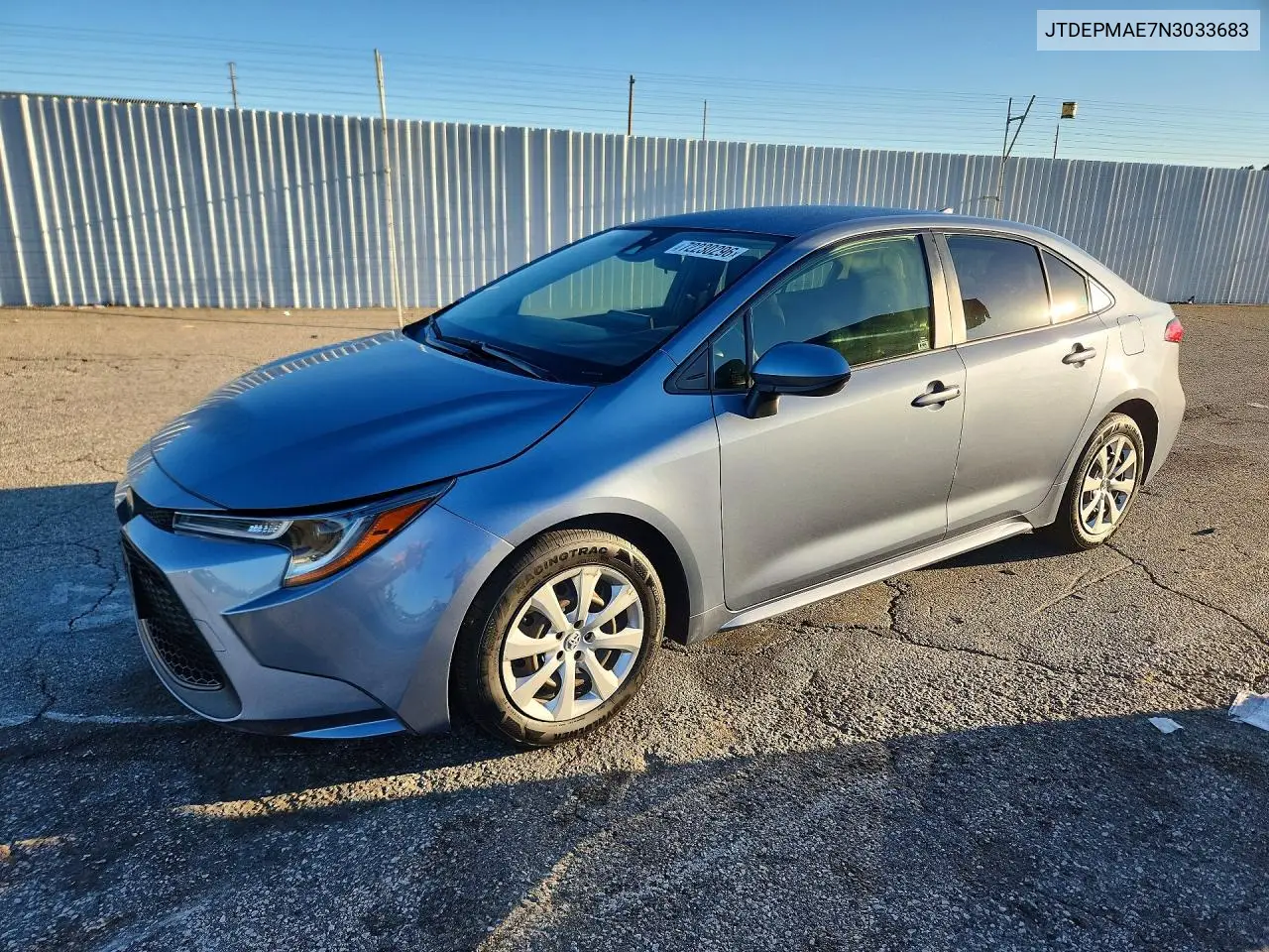 2022 Toyota Corolla Le VIN JTDEPMAE7N3033683 фото 1