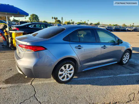 2022 Toyota Corolla Le VIN JTDEPMAE7N3033683 фото 3