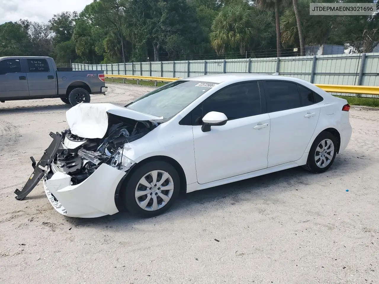 2022 Toyota Corolla Le VIN JTDEPMAE0N3021696 фото 1