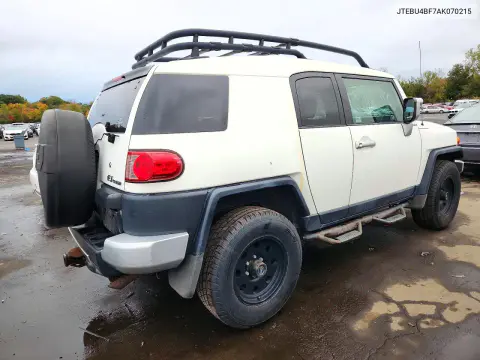 2010 Toyota Fj Cruiser Base VIN JTEBU4BF7AK070215 фото 3