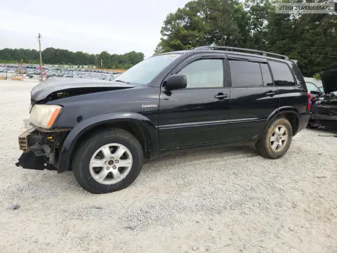 JTEGF21A930085470 — 2003 Toyota Highlander, Передняя часть, фото до ремонта