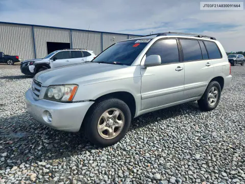 JTEGF21A830091664 — 2003 Toyota Highlander, Мелкие вмятины и царапины, фото до ремонта