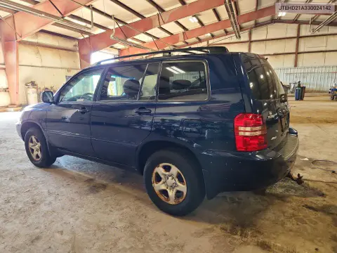 2003 Toyota Highlander Base VIN JTEHD21A330024142 фото 2