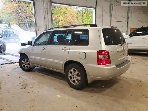 2004 Toyota Highlander Base VIN JTEDP21A040035753 фото 2