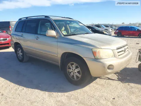 2006 Toyota Highlander Base VIN JTEDP21A160103528 фото 4