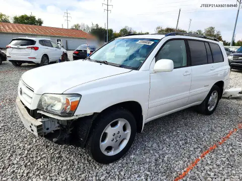 JTEEP21AX60184940 — 2006 Toyota Highlander, Передняя часть, фото до ремонта