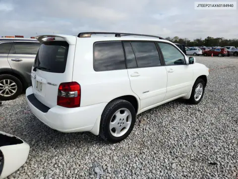 2006 Toyota Highlander Limited VIN JTEEP21AX60184940 фото 3
