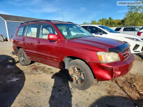 2007 Toyota Highlander Std VIN JTEGD21A170167317 фото 4