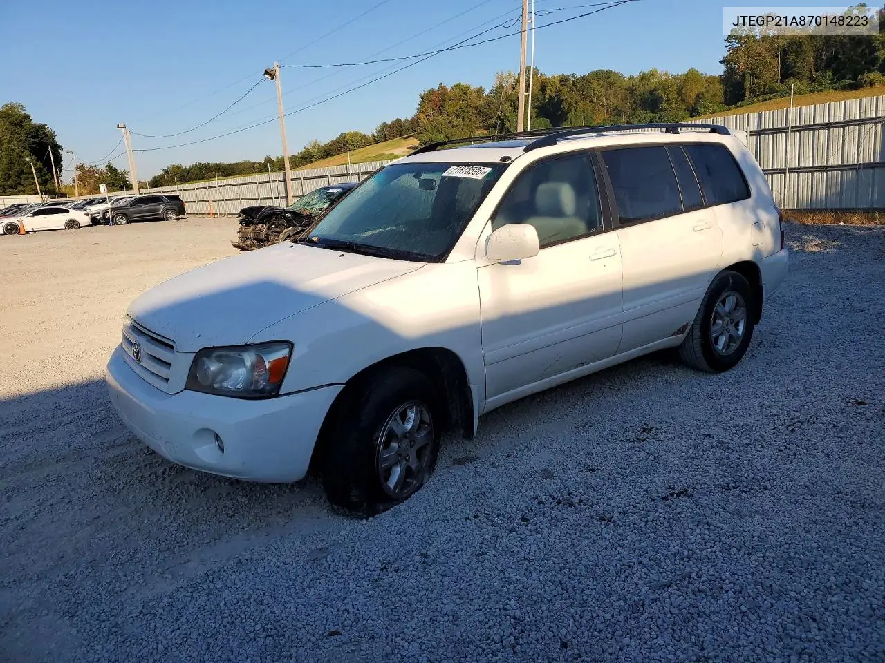 2007 Toyota Highlander Sport VIN JTEGP21A870148223 фото 1
