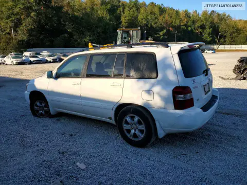 2007 Toyota Highlander Sport VIN JTEGP21A870148223 фото 2