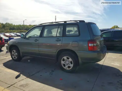 2007 Toyota Highlander Base VIN JTEHD21A370045787 фото 2