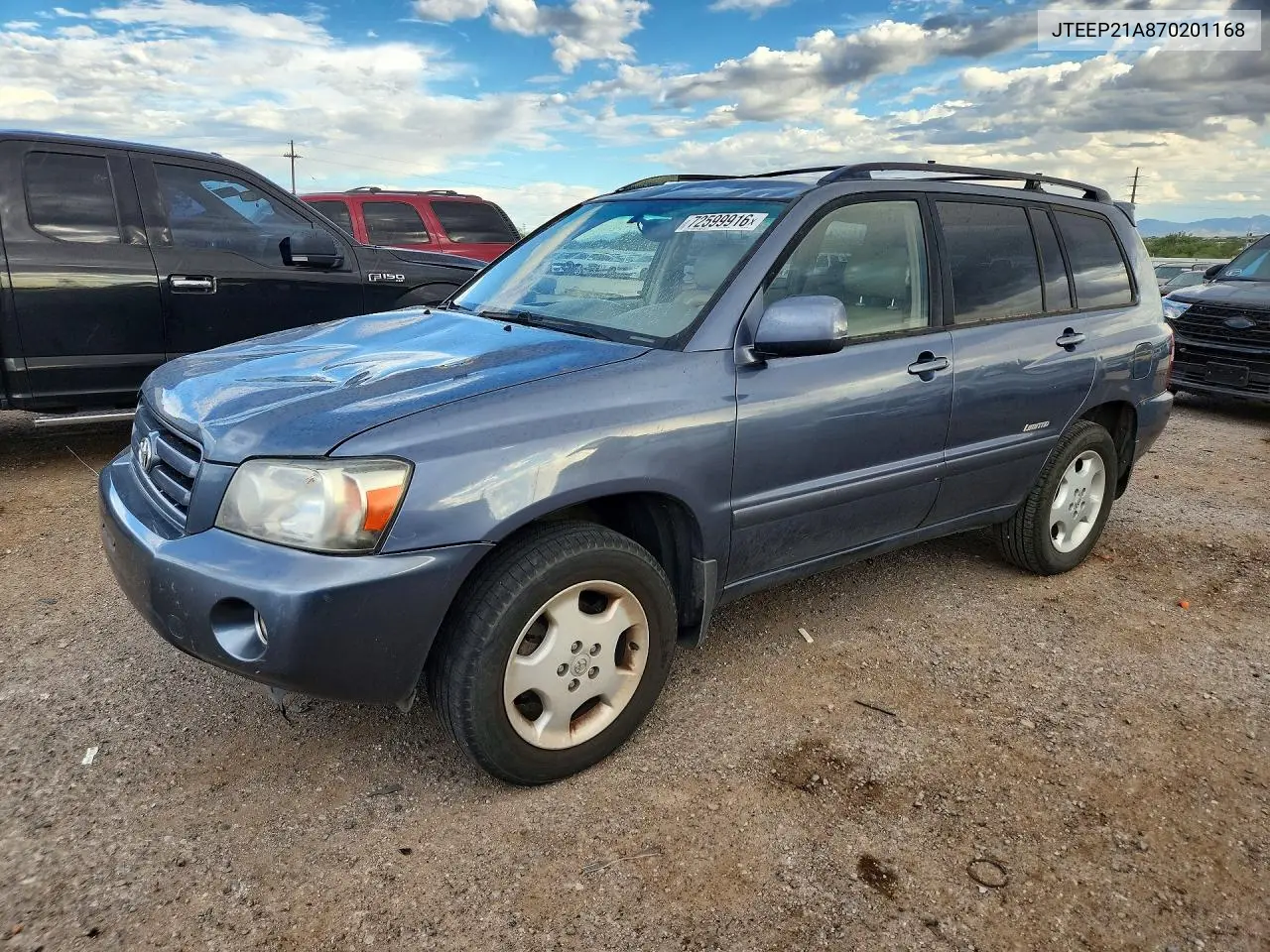2007 Toyota Highlander Limited VIN JTEEP21A870201168 фото 1