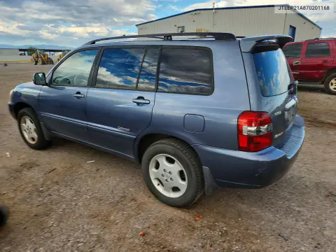 2007 Toyota Highlander Limited VIN JTEEP21A870201168 фото 2