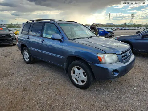 2007 Toyota Highlander Limited VIN JTEEP21A870201168 фото 4