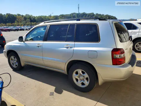 2007 Toyota Highlander Base VIN JTEGD21A270167262 фото 2