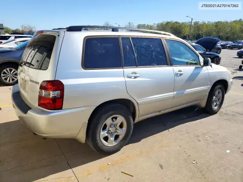 2007 Toyota Highlander Base VIN JTEGD21A270167262 фото 3