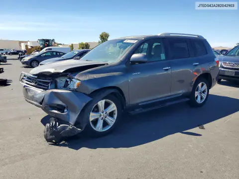 JTEDS42A282042903 — 2008 Toyota Highlander, Передняя часть, фото до ремонта