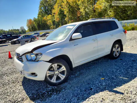 JTEDS43A382048241 — 2008 Toyota Highlander, Передняя часть, фото до ремонта