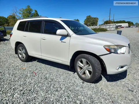 2008 Toyota Highlander Sport VIN JTEDS43A382048241 фото 4