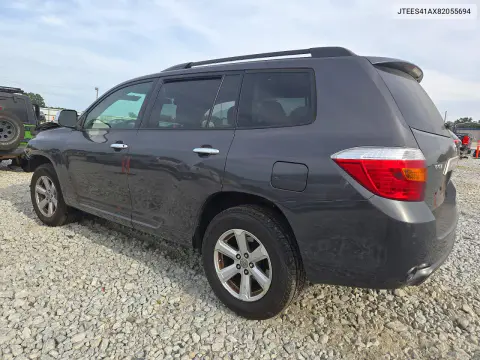 2008 Toyota Highlander Base VIN JTEES41AX82055694 фото 2
