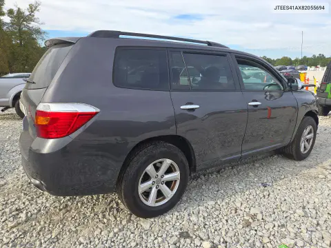2008 Toyota Highlander Base VIN JTEES41AX82055694 фото 3