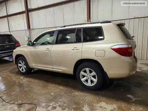 JTEES41A382016932 — 2008 Toyota Highlander, фото 2 с аукциона Copart 20.10.2026, Боковая часть