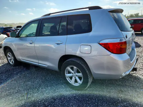2008 Toyota Highlander Base VIN JTEDS41A782030196 фото 2