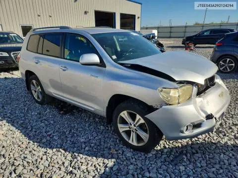 2009 Toyota Highlander Sport VIN JTEES43A292124294 фото 4