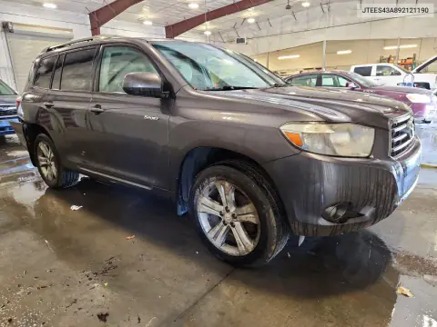 2009 Toyota Highlander Sport VIN JTEES43A892121190 фото 4