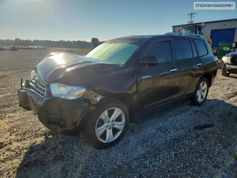 5TDDK3EH3AS020981 — 2010 Toyota Highlander, Передняя часть, фото до ремонта