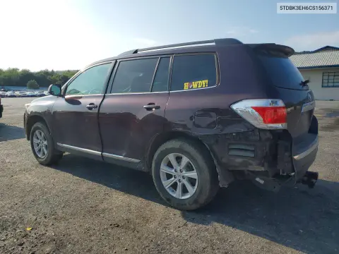 2012 Toyota Highlander Se VIN 5TDBK3EH6CS156371 фото 2