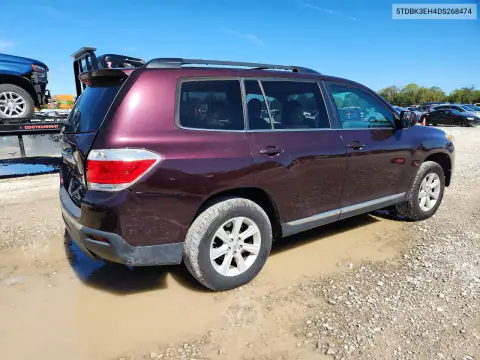 5TDBK3EH4DS268474 — 2013 Toyota Highlander, фото 3 с аукциона Copart, Задняя часть