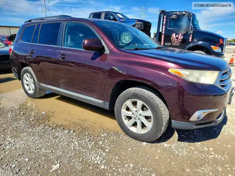 5TDBK3EH4DS268474 — 2013 Toyota Highlander, фото 4 с аукциона Copart, Задняя часть