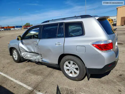 2013 Toyota Highlander Se VIN 5TDBK3EH8DS200243 фото 2