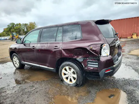 5TDBK3EH4DS194019 — 2013 Toyota Highlander, фото 2 с аукциона Copart 20.10.2026, Задняя часть