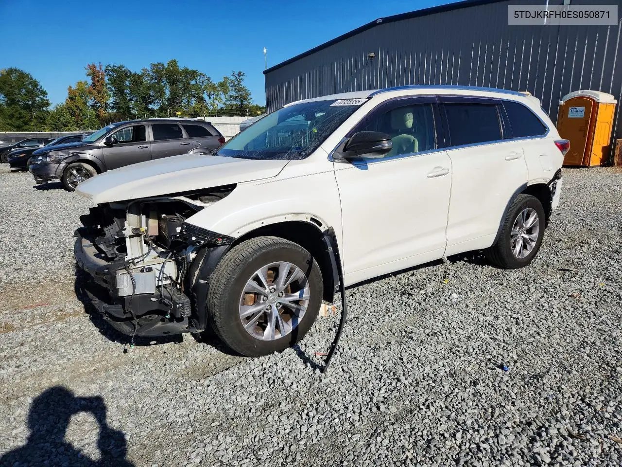 5TDJKRFH0ES050871 Toyota Highlander 2014 — повреждение Передняя часть, фото до ремонта
