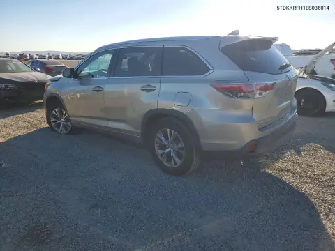 2014 Toyota Highlander Xle VIN 5TDKKRFH1ES036014 фото 2