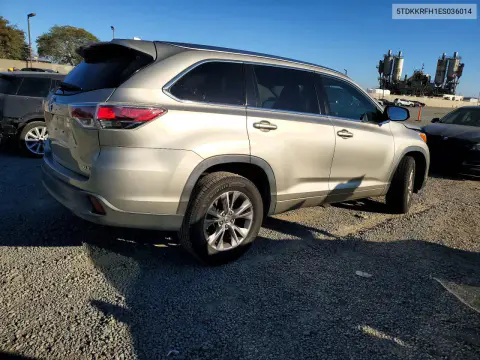 2014 Toyota Highlander Xle VIN 5TDKKRFH1ES036014 фото 3