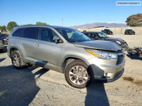 2014 Toyota Highlander Xle VIN 5TDKKRFH1ES036014 фото 4
