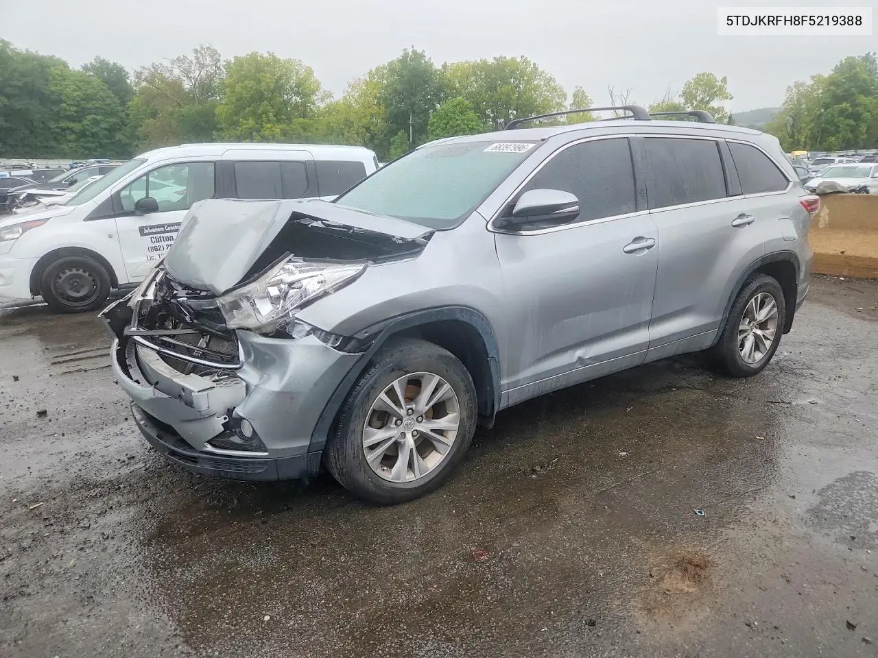 2015 Toyt Highlander Xle VIN 5TDJKRFH8FS219388 фото 1