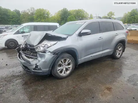 5TDJKRFH8FS219388 — 2015 Toyota Highlander, Передняя часть, фото до ремонта