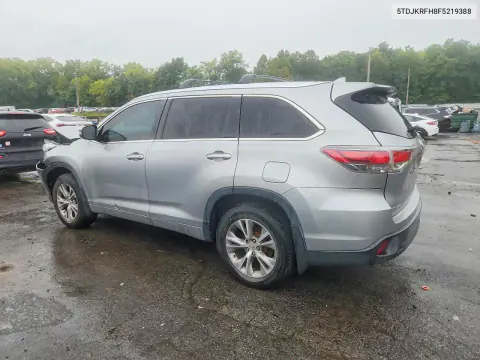 2015 Toyt Highlander Xle VIN 5TDJKRFH8FS219388 фото 2