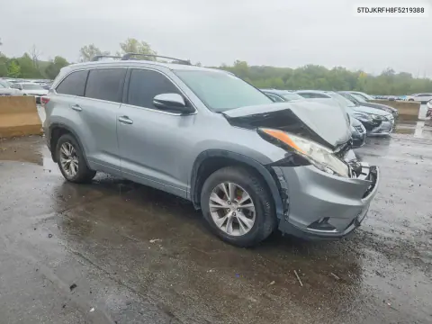 2015 Toyt Highlander Xle VIN 5TDJKRFH8FS219388 фото 4