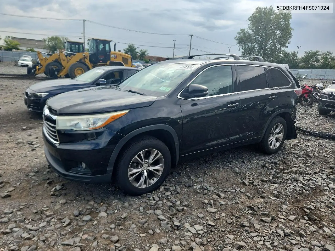 2015 Toyota Highlander Le Plus VIN 5TDBKRFH4FS071924 фото 1