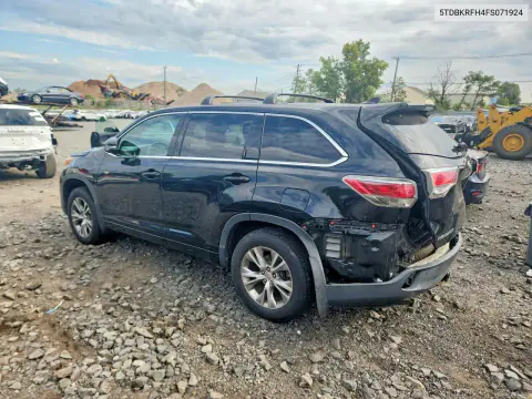 2015 Toyota Highlander Le Plus VIN 5TDBKRFH4FS071924 фото 2