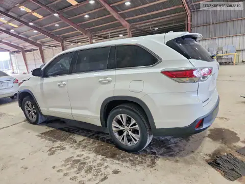 5TDZKRFH9FS083310 — 2015 Toyota Highlander, фото 2 с аукциона Copart, Передняя часть