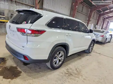 5TDZKRFH9FS083310 — 2015 Toyota Highlander, фото 3 с аукциона Copart, Передняя часть