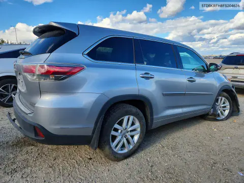 2015 Toyota Highlander Le VIN 5TDBKRFH8FS204636 фото 3