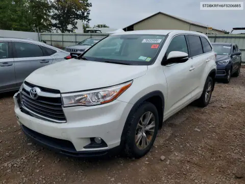 5TDBKRFH6FS206885 — 2015 Toyota Highlander, Передняя часть, фото до ремонта