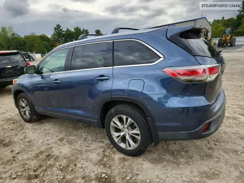 5TDJKRFH2FS112644 — 2015 Toyota Highlander, фото 2 с аукциона Copart 15.10.2026, Механические повреждения